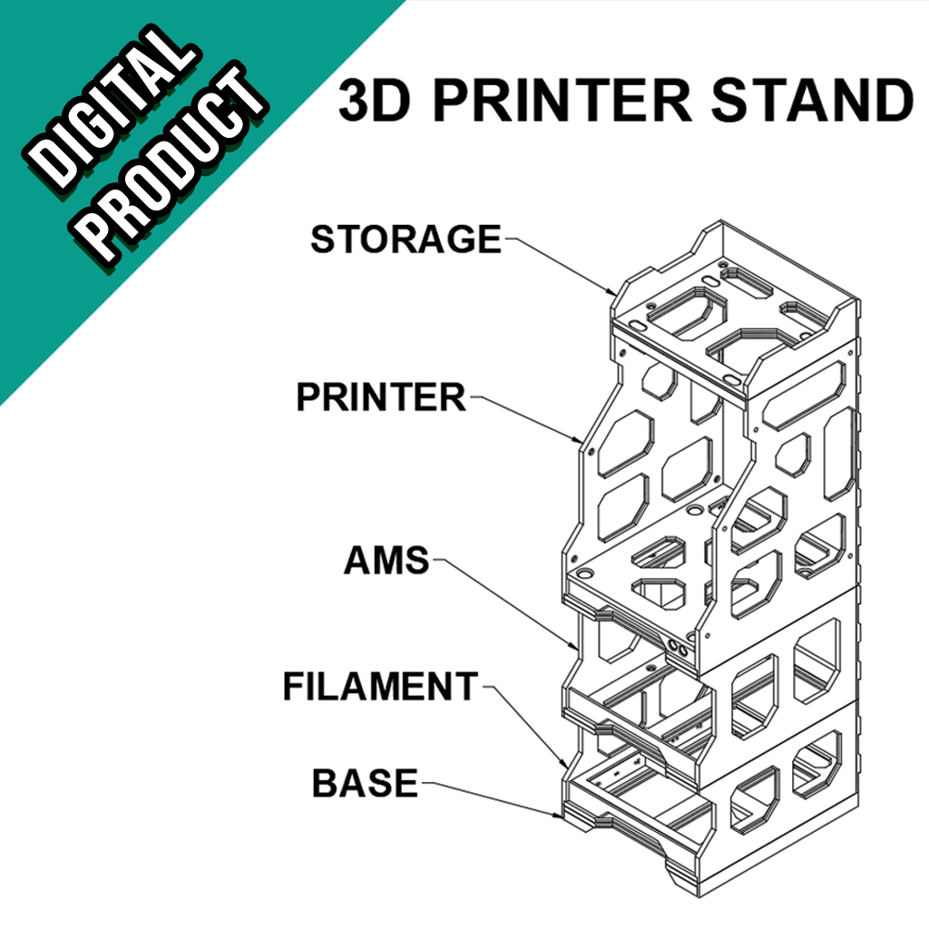 Bambulab P2S and X1-Carbon 3D Printer Stand (digital files)