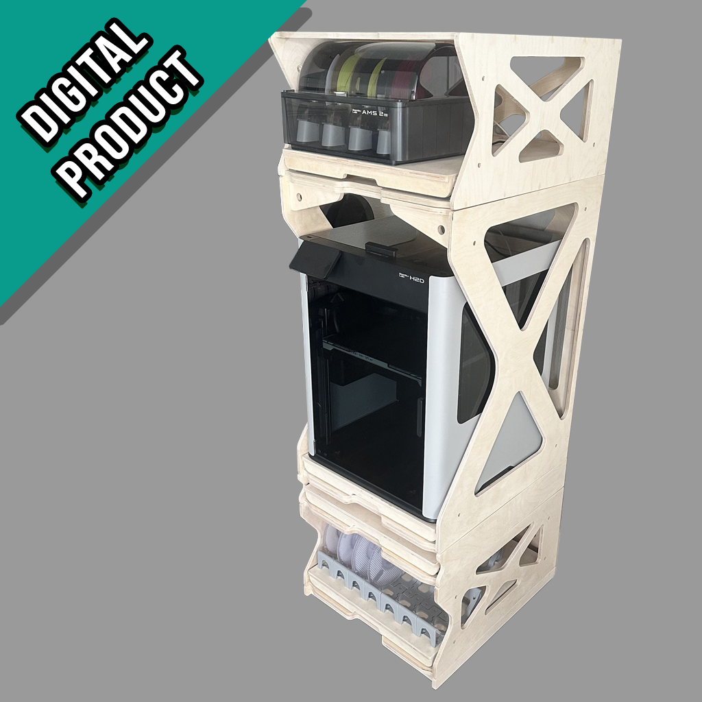 3D Printer Stand for H2D , H2C and other printer sizes (digital plans)